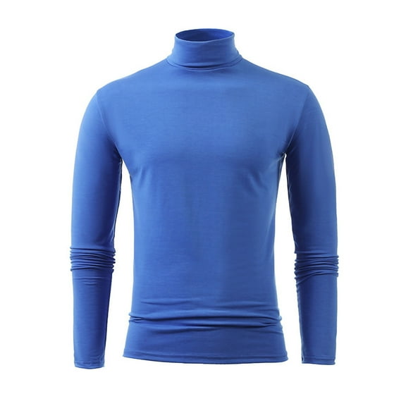 GigrtiJin Mens Turtleneck Shirts Long Sleeved Casual Solid Color Pullover Top Fashion Sports Comfy Basic Blouse