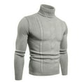 thumbnail image 1 of GigrtiJin Mens Turtleneck Sweater Long Sleeves Warm Solid Color Sweaters Fashion Comfy Pullover Sweaters Tops, 1 of 5