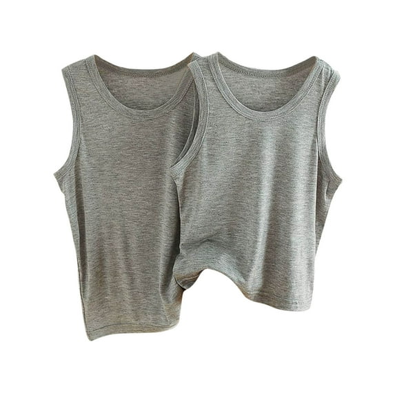 GigrtiJin Multipack Cotton Tank Tops for Toddler Children Solid Color Crew Neck Sleeveless Athletic Blouse Casual Loose Shirt 3 Pack