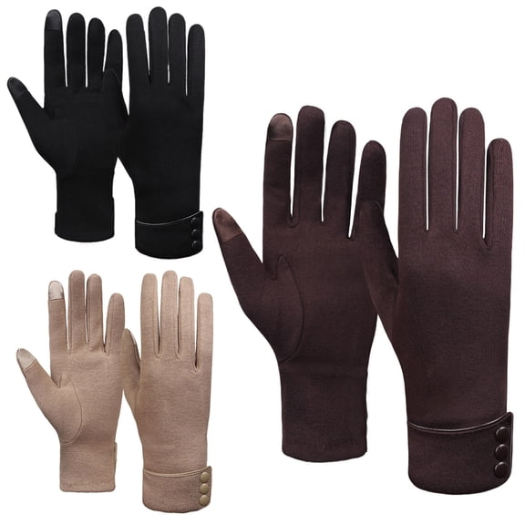 GigrtiJin Multipack Grip Gloves for Boys Girls Solid Color Touchscreen Thermal Gloves 3 Pairs