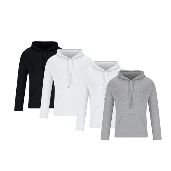 GigrtiJin Multipack Oversized Hoodies for Men Solid Color Hooded Drawstring Long Sleeve Sweatshirt with Pocket 4 Pack