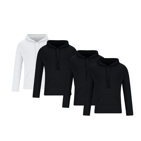GigrtiJin Multipack Oversized Hoodies for Men Solid Color Hooded Drawstring Long Sleeve Sweatshirt with Pocket 4 Pack