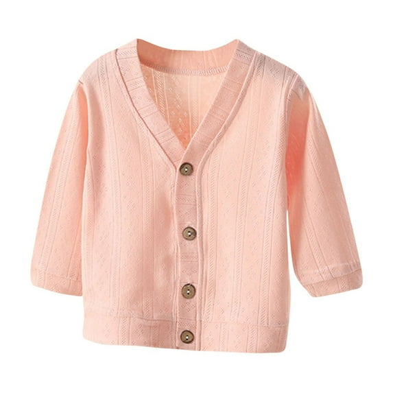 GigrtiJin Newborn Infant Baby Cardigan Cotton Shirt Solid Color Long Sleeve Button Blouse Breathable Comfy Tops 1-24 Months