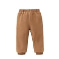 thumbnail image 1 of GigrtiJin Newborn Infant Baby Toddler Cotton Pants Solid Color Mid Rise Fleece Cinch&nbsp;Bottom Thermal Sweatpants 6 Months-3 Years, 1 of 5