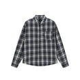 thumbnail image 1 of GigrtiJin Oversized Business Tops Plaid Printed Lapel Button Down Long Sleeve Shirt with Pocket Office Casual Work Blouse, 1 of 3