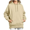 thumbnail image 1 of GigrtiJin Oversized Hooded Sweatshirts for Womens Fashion Casual Long Sleeves Drawstring Hoodies with Pockets, 1 of 8