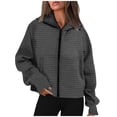 thumbnail image 1 of GigrtiJin Oversized Zip up Hoodie for Women Long Sleeve Crew Neck Long Sleeve Top Fashion Pullover Tops with Pocket, 1 of 5