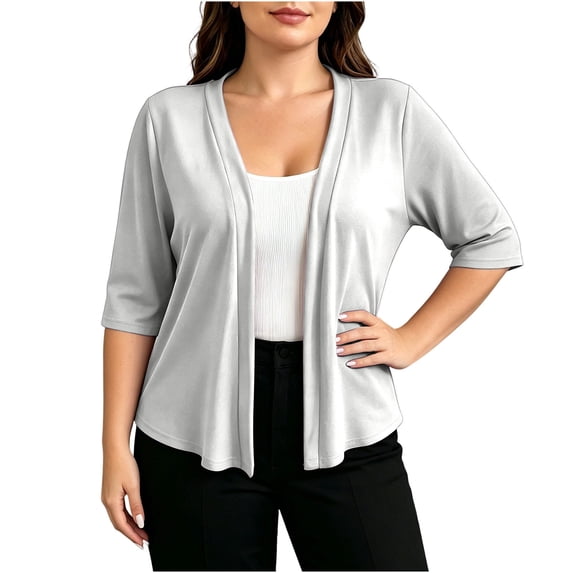 GigrtiJin Plus Size Cardigan for Women Thin Half Sleeve Cardigan Womens Soft Loose Casual Outdoor Cardigan XL-5XL