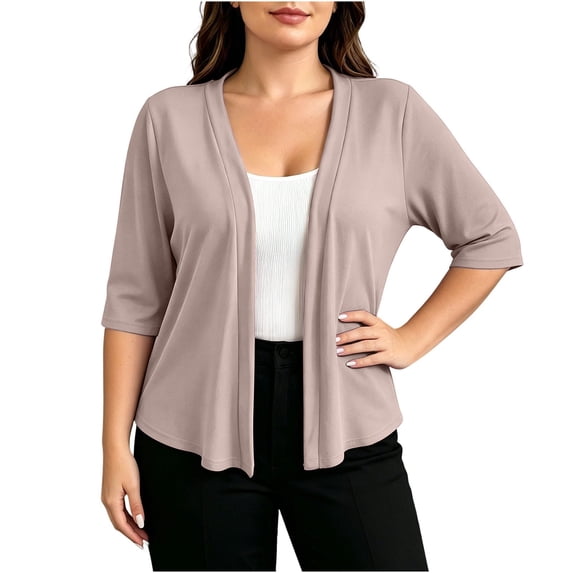GigrtiJin Plus Size Cardigan for Women Thin Half Sleeve Cardigan Womens Soft Loose Casual Outdoor Cardigan XL-5XL