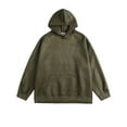 thumbnail image 1 of GigrtiJin Plus Size Casual Pullover Hoodies for Men Solid Color Hooded Long Sleeve Sweatshirt with Pocket Loose Thermal Fleece Tops, 1 of 6