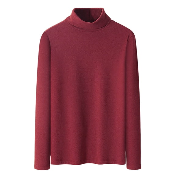 GigrtiJin Plus Size Fleece Tops for Men Solid Color High Neck Long Sleeve Classic Sweater Fall Winter Casual Thermal Tunic