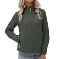 thumbnail image 1 of GigrtiJin Plus Size Outdoor Hiking Jacket for Women Solid Color Zip Up Long Sleeve Pocket Outwear Casual Athletic Outcoat, 1 of 5