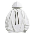 thumbnail image 1 of GigrtiJin Plus Size Outdoor Workout Hoodies for Men Solid Color Drawstring Hooded Long Sleeve Casual Sweatshirt with Pocket, 1 of 3