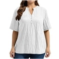 thumbnail image 1 of GigrtiJin Plus Size T Shirts for Womens Summer Short Sleeve Tees Loose Casual Solid Color Pull On V Neck Basic T Shirts XL-5XL, 1 of 5