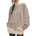 thumbnail image 1 of GigrtiJin Plus Size Tops for Women Long Sleeves Corduroy Round- Neck Tunic Top Casual Solid Color Basic Blouse, 1 of 9