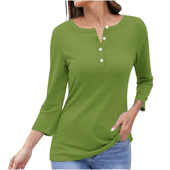 GigrtiJin Plus Size V-Neck Long Sleeve shirts Trendy Loose Color Block Tunic Tops Going out Casual Comfy Blouses