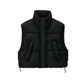 thumbnail image 1 of GigrtiJin Puffer Vest for Women Solid Color Zip Up Sleeveless Down Jacket with Pocket Trendy Casual Outcoat, 1 of 2