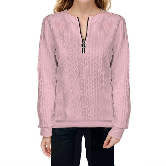 GigrtiJin Quarter Zip Sweatshirt for Womens Long Sleeve Crewneck Shirts Casual Fashion Pullover Athletic Loose Clothes