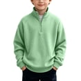 thumbnail image 1 of GigrtiJin Quarter Zip Sweatshirts for Kids Fall Winter Long Sleeve Sweatshirts Boys Girls Collared Sweatshirts 3T-14T, 1 of 6