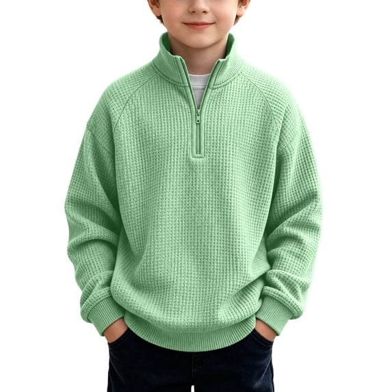 GigrtiJin Quarter Zip Sweatshirts for Kids Fall Winter Long Sleeve Sweatshirts Boys Girls Collared Sweatshirts 3T-14T