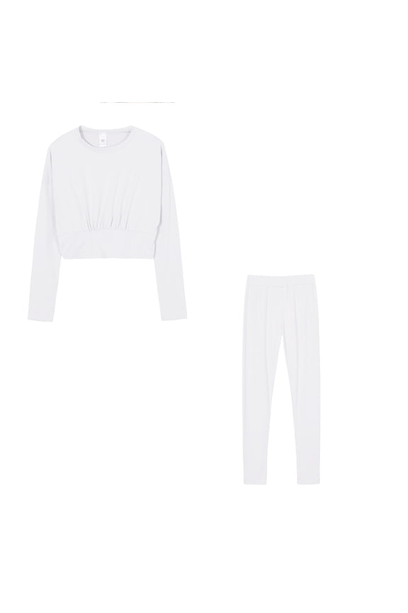 Sweatsuit for Women 2 Piece Outfits Pullover Crewneck Crop Sweatshirt and Elastic Waist Pants Matching Sets