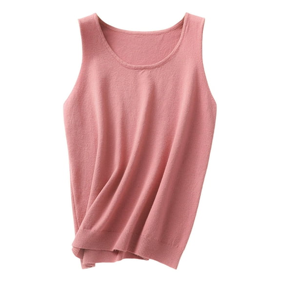 GigrtiJin Tank Tops for Women Crew Neck Sleeveless Loose Blouse Casual Solid Color Basic Summer Tunic Blouse