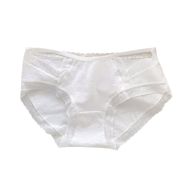 GigrtiJin Teenager Cotton Undrwear for Women Lace Mid Waisted Wide Crotch Seamless Panties Cute Sweatproof Underpants