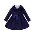 thumbnail image 1 of GigrtiJin Toddler Baby Girl Winter Dresses Jacket Long Sleeved Button Solid Color Lapel Woolen Trench Overcoat, 1 of 1