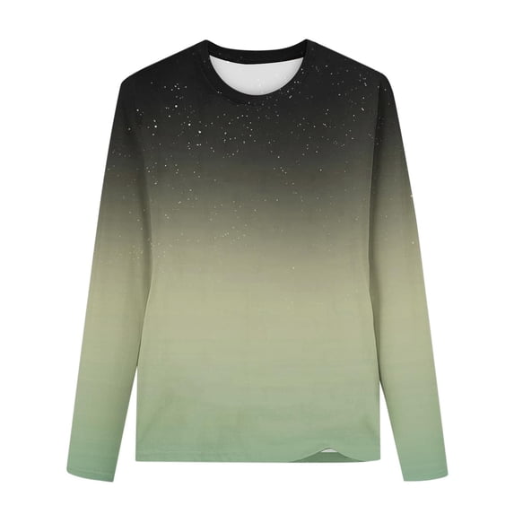 GigrtiJin Toddler Children Blouse Gradient Color Printed Crew Neck Long Sleeve Undershirt Trendy Sport Casual Tops