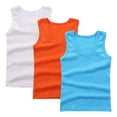 thumbnail image 1 of GigrtiJin Toddler Children Multipack Cotton Vest Solid Color Sleeveless Crew Neck Sport Tank Tops Sweatproof Comfy Blouse 3 Piece, 1 of 3
