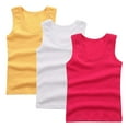 thumbnail image 1 of GigrtiJin Toddler Children Multipack Cotton Vest Solid Color Sleeveless Crew Neck Sport Tank Tops Sweatproof Comfy Blouse 3 Piece, 1 of 3