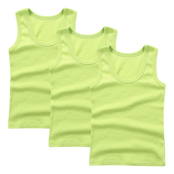 GigrtiJin Toddler Children Multipack Cotton Vest Solid Color Sleeveless Crew Neck Sport Tank Tops Sweatproof Comfy Blouse 3 Piece