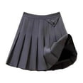 thumbnail image 1 of GigrtiJin Toddler Girls' Tennis Skirt Solid Color Pleated Cotton Half Skirt Preppy Student Casual A-Line Uniform Skirt 3-11 Years, 1 of 5