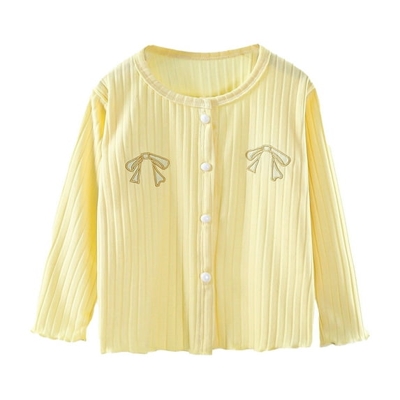 GigrtiJin Toddler Kid Girl Long Sleeved Sweater Long Sleeved Button down Crewneck Tops Casual Comfy Cute Blouse