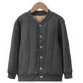 thumbnail image 1 of GigrtiJin Toddler Kid's Fleece Outwear Solid Color V Neck Long Sleeve Button Down Base Jacket Casual Comfortable Blouse, 1 of 3