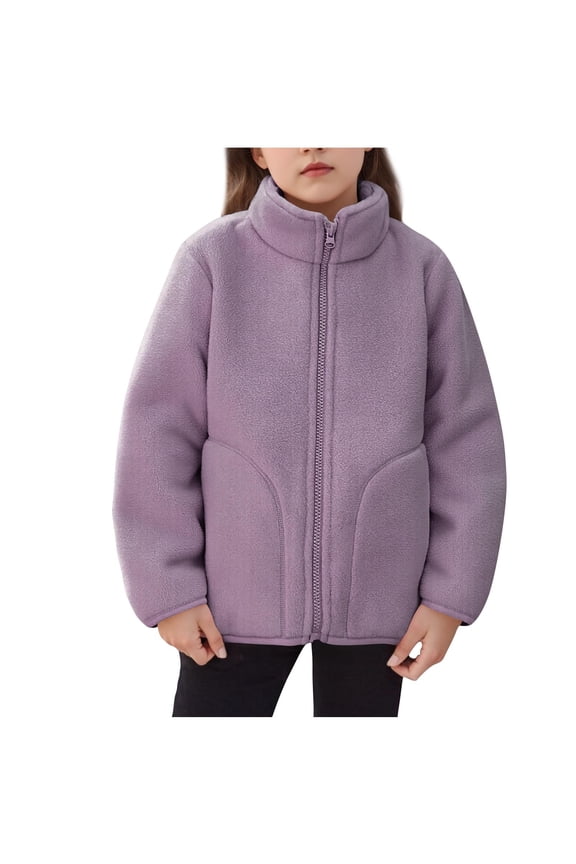 Toddler Kids Base Jacket Solid Color Stand Collar Long Sleeve Zipper Outwear for Children Casual Thermal Tops 1-15 Years