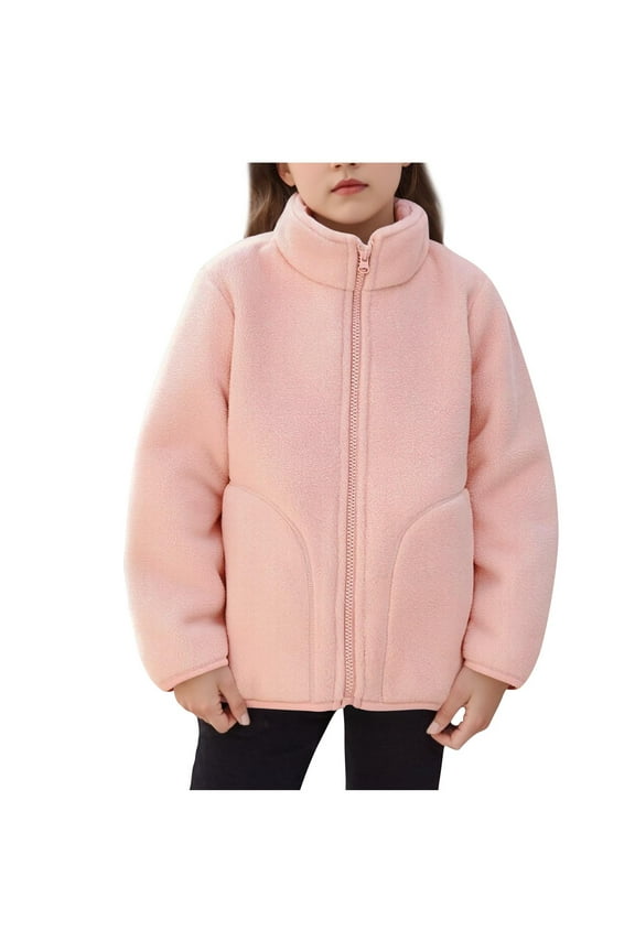 Toddler Kids Base Jacket Solid Color Stand Collar Long Sleeve Zipper Outwear for Children Casual Thermal Tops 1-15 Years