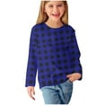 thumbnail image 1 of GigrtiJin Toddler Kids Blouse Shirt Plaid Printed Crew Neck Long Sleeve T-Shirt Trendy Casual Tunic Tops, 1 of 6