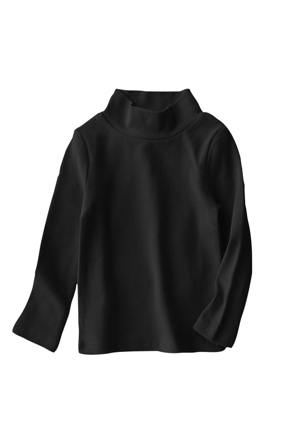 Toddler Kids Boys Girls Bottom Top Long Sleeve Mock Neck Solid Color Thickened Blouse Casual Warm Comfy Shirt