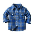 thumbnail image 1 of GigrtiJin Toddler Kids Flannel Shirt Jacket Boys Girls Plaid Button down Long Sleeve Shacket Fall Shirts Coat Outwear, 1 of 1