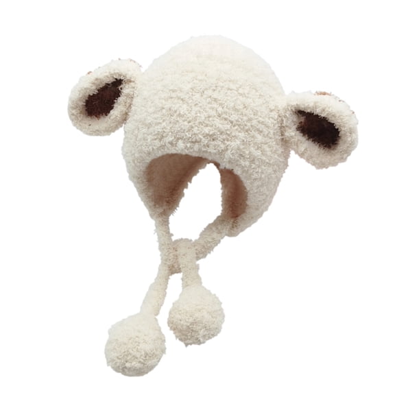 GigrtiJin Toddler Kids Knitted Sets Solid Color Earflaps Plush Thermal Tie Beanie Hats with Scarf Winter Cute Warm 2 Piece Set