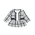 thumbnail image 1 of GigrtiJin Toddler Kids Plaid Skirts Outfits Fall Long Sleeves Jackets Coats Baby Girls Casual Cute Dress Set, 1 of 7