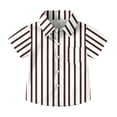 thumbnail image 1 of GigrtiJin Toddler Kids Tee Blouse Striped Turndown Collar Short Sleeve Button Down Shirt Tops with Chest Pocket 2-15 Years, 1 of 6