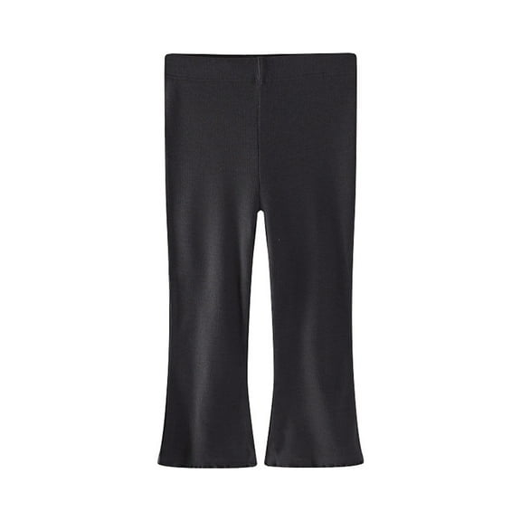 GigrtiJin Toddler Little Girls Flare Pants Solid Color Cotton Ribbed Long Pants Trendy Cute Casual Pants 2-8 Years