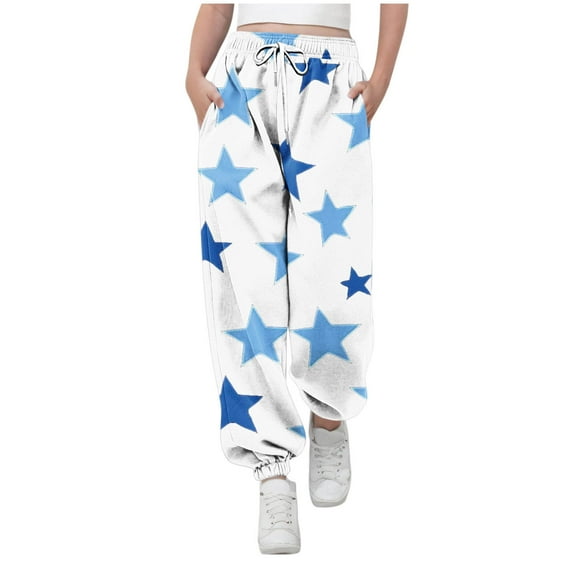 GigrtiJin Toddler's Sweatpants Star Printed Elastic Waisted Drawstring Cinch Bottom Jogger Sport Pants with Pocket for Children