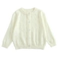 thumbnail image 1 of GigrtiJin Toddlers Baby Girls Cardigan Sweater Round Neck Button down Long Sleeved Knit Jacket Soft Comfy Sweaters Coat, 1 of 3
