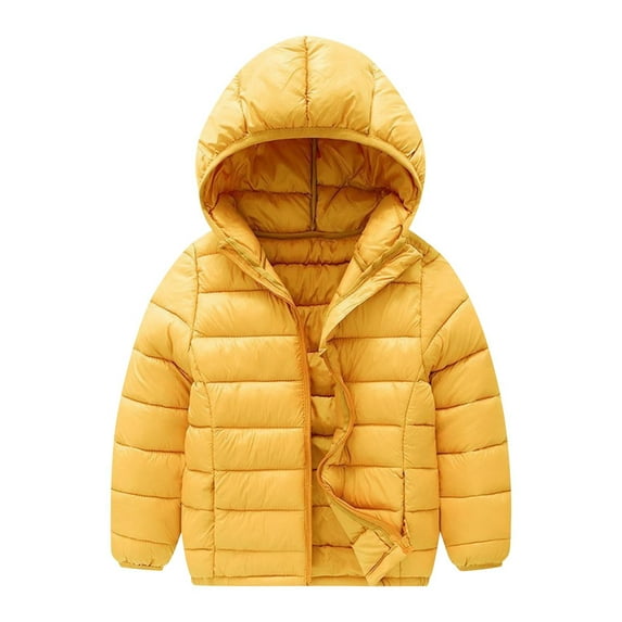 GigrtiJin Toddlers Boys Girls Cotton Jacket Long Sleeved Hooded Solid Color Lightweight Warm down Coat with Pocket