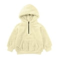 thumbnail image 1 of GigrtiJin Toddlers Girls Boys Fleece Hoodies Kids Long Sleeved 1/4 Zipper Sweatshirt Casual Warm Tops with Pocket, 1 of 6