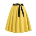 thumbnail image 1 of GigrtiJin Vintage Pleated Skirts for Womens Spring Fall 1950s Party Skirts Fashion 50s Pleated Solid Color A-Line Skirt, 1 of 2