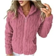 thumbnail image 1 of GigrtiJin Winter Fleece Hooded Jackets for Women Fuzzy Warm Casual Cardigan Coat Full Zip up Outerwear with Pockets, 1 of 9